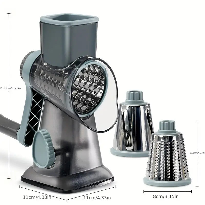 Multifunctional Rotary Vegetable Cutter & Grater – Effortless Food Preparation