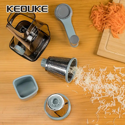 Multifunctional Rotary Vegetable Cutter & Grater – Effortless Food Preparation